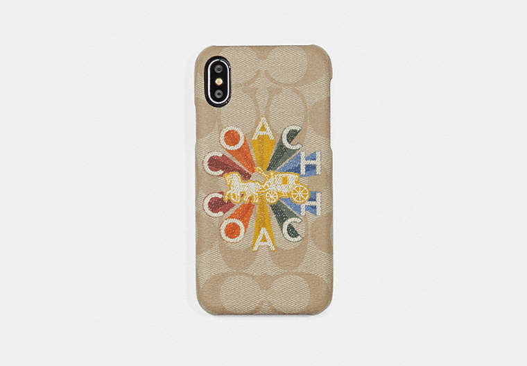 Iphone X Case In Signature Canvas With Coach Radial Rainbow