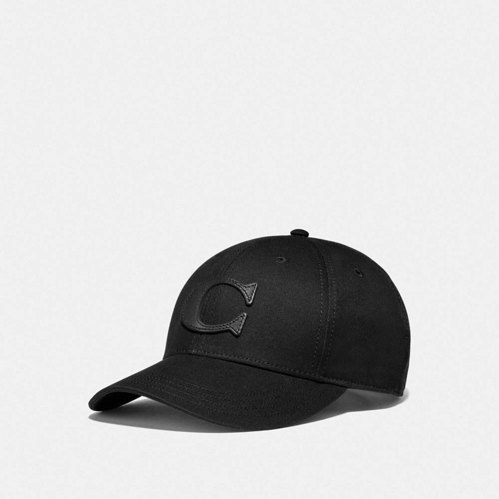 COACH®,VARSITY C CAP,Black,Front View