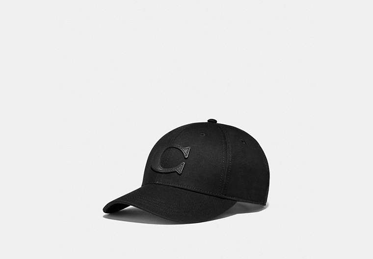 COACH®,VARSITY C CAP,cotton,Black,Front View