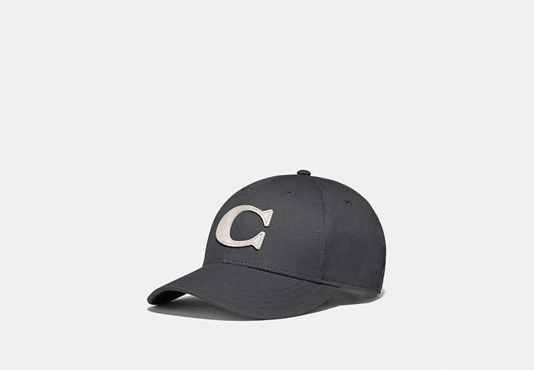 COACH®,VARSITY C CAP,cotton,Charcoal,Front View