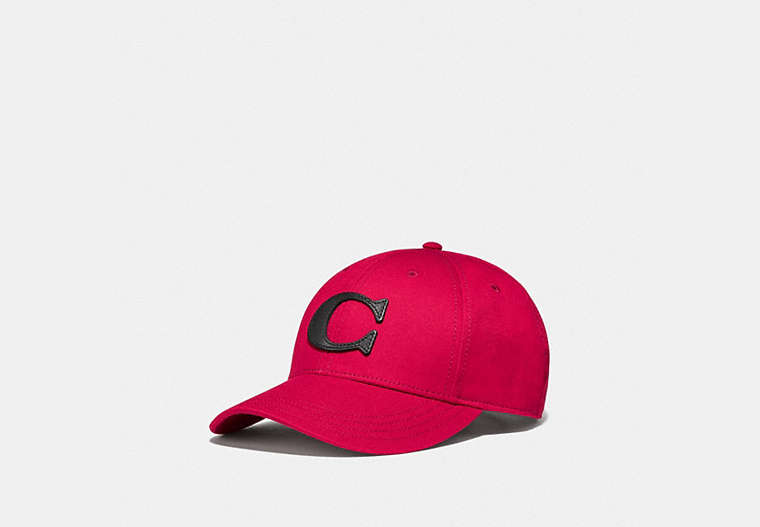 COACH®,VARSITY C CAP,cotton,Red,Front View image number 0