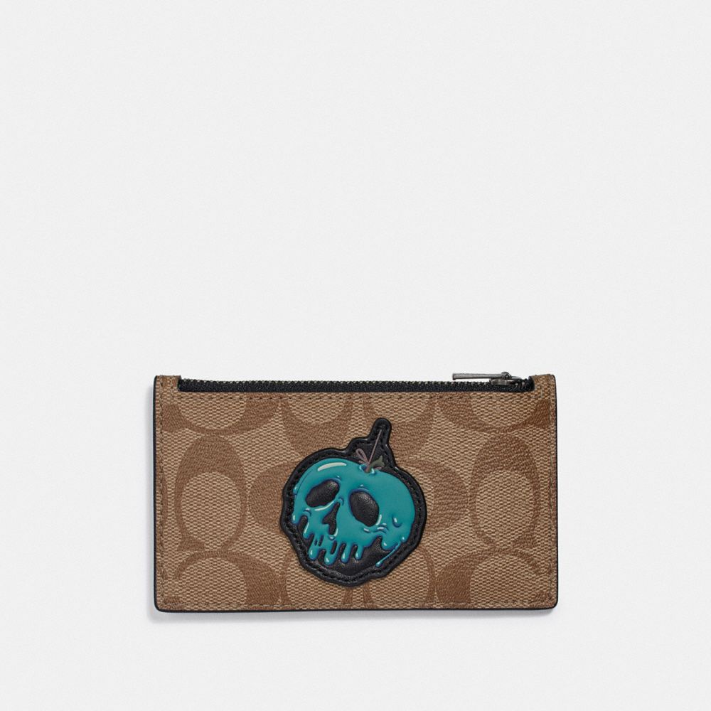 COACH® Outlet | Disney X Coach Zip Card Case In Signature Canvas 