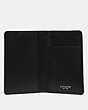 COACH®,CARD WALLET,Leather,Gunmetal/Black,Inside View,Top View