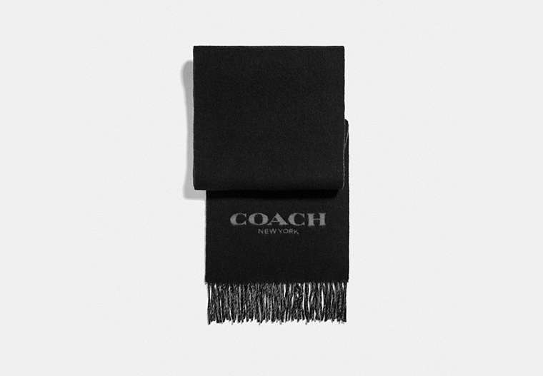 COACH®,ÉCHARPE SIGNATURE,laine,Noir/Gris,Front View