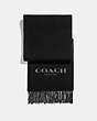 COACH®,SIGNATURE SCARF,wool,BLACK/GREY,Front View