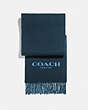 COACH®,SIGNATURE SCARF,wool,Mdnv/Whblu,Front View