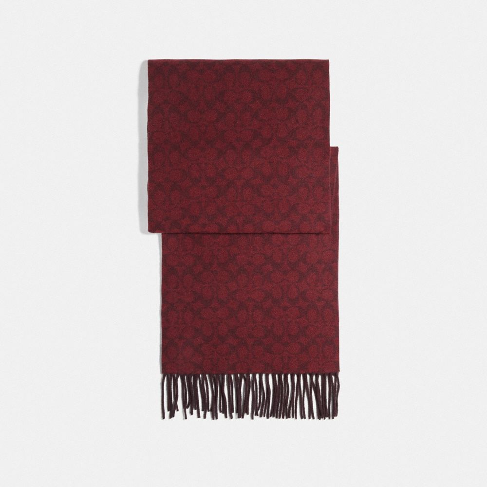 COACH®,SIGNATURE SCARF,Oxblood/Cranberry,Front View