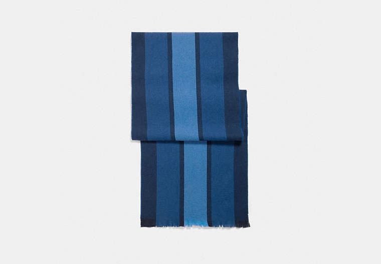 COACH®,VARSITY SPORT SCARF,wool,Midnight,Front View