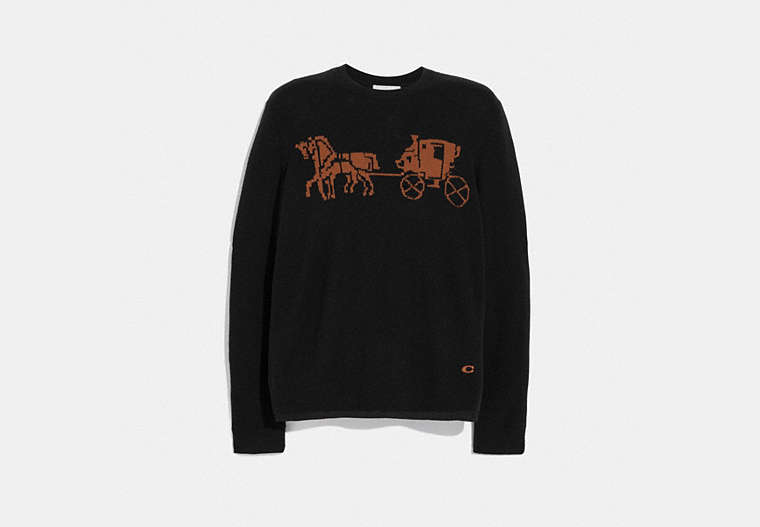 Intarsia Horse And Carriage Sweater