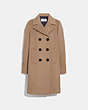 COACH®,TAILORED WOOL COAT,wool,Light Camel,Front View