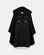COACH®,DUFFLE CAPE,wool,Black,Front View