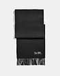 COACH®,EMBROIDERED HORSE AND CARRIAGE CASHMERE MUFFLER,cashmere,Black,Front View