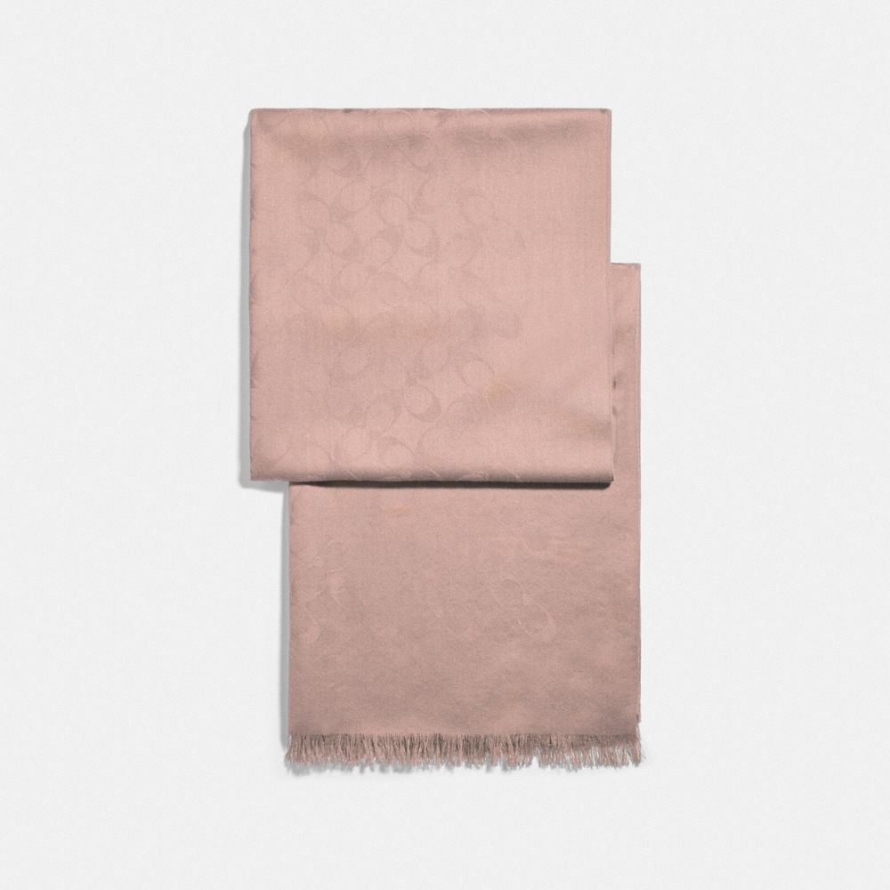 COACH®,CHÂLE SIGNATURE,mélange de laine et de soie,Rose fard 2,Front View