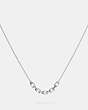 COACH®,SIGNATURE LINK NECKLACE,Metal,Silver,Front View