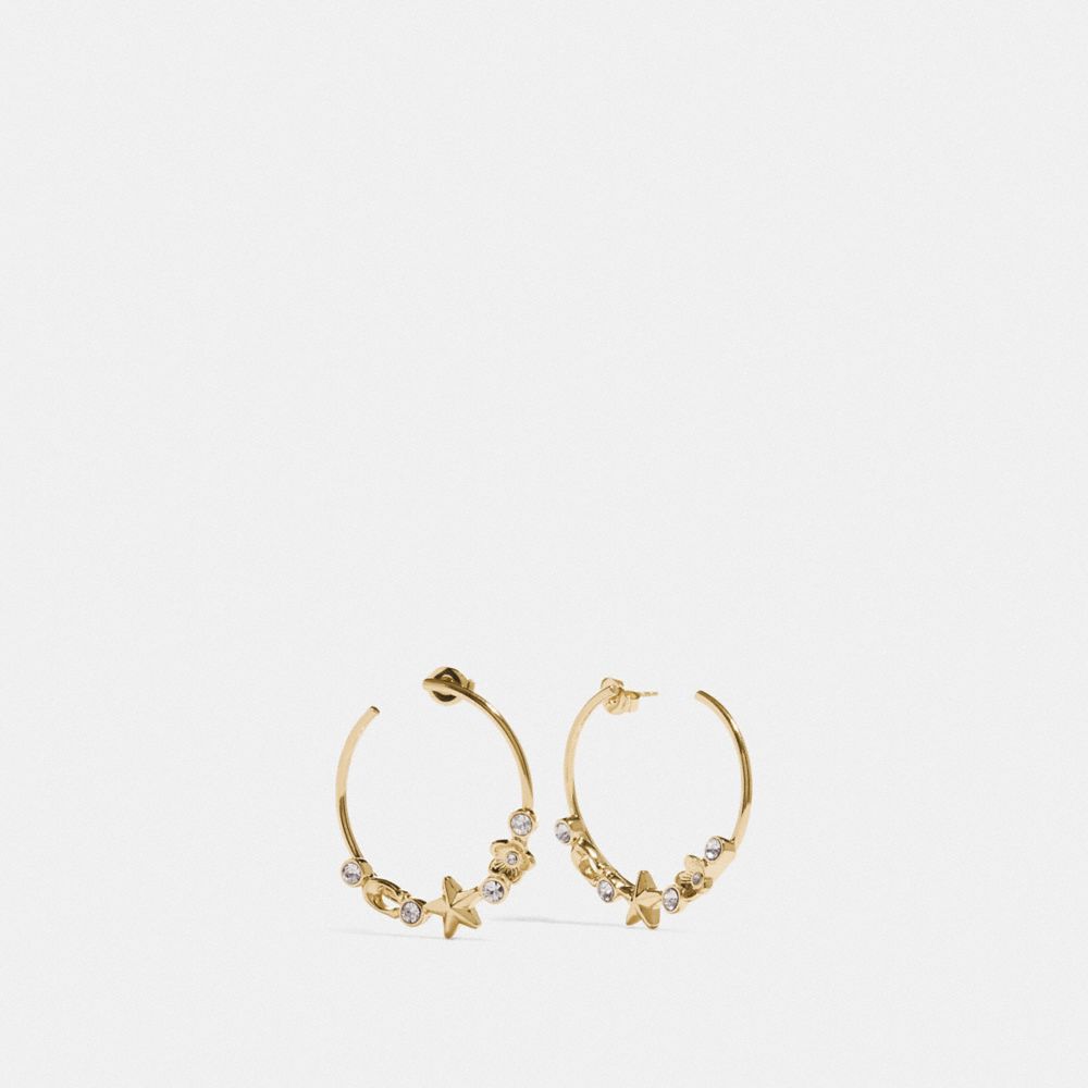 Floral Star Hoop Earrings