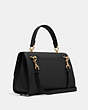 COACH®,TILLY TOP HANDLE SATCHEL,Leather,Medium,Gold/Black,Angle View