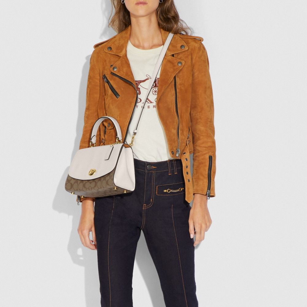 COACH®,Tilly Top Handle Satchel With Signature Canvas,,Alternate View