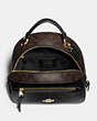 COACH®,JORDYN BACKPACK WITH SIGNATURE CANVAS,pvc,Large,Gold/Brown Black,Inside View,Top View
