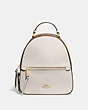 COACH®,JORDYN BACKPACK WITH SIGNATURE CANVAS,pvc,Large,Gold/Khaki/Chalk,Front View