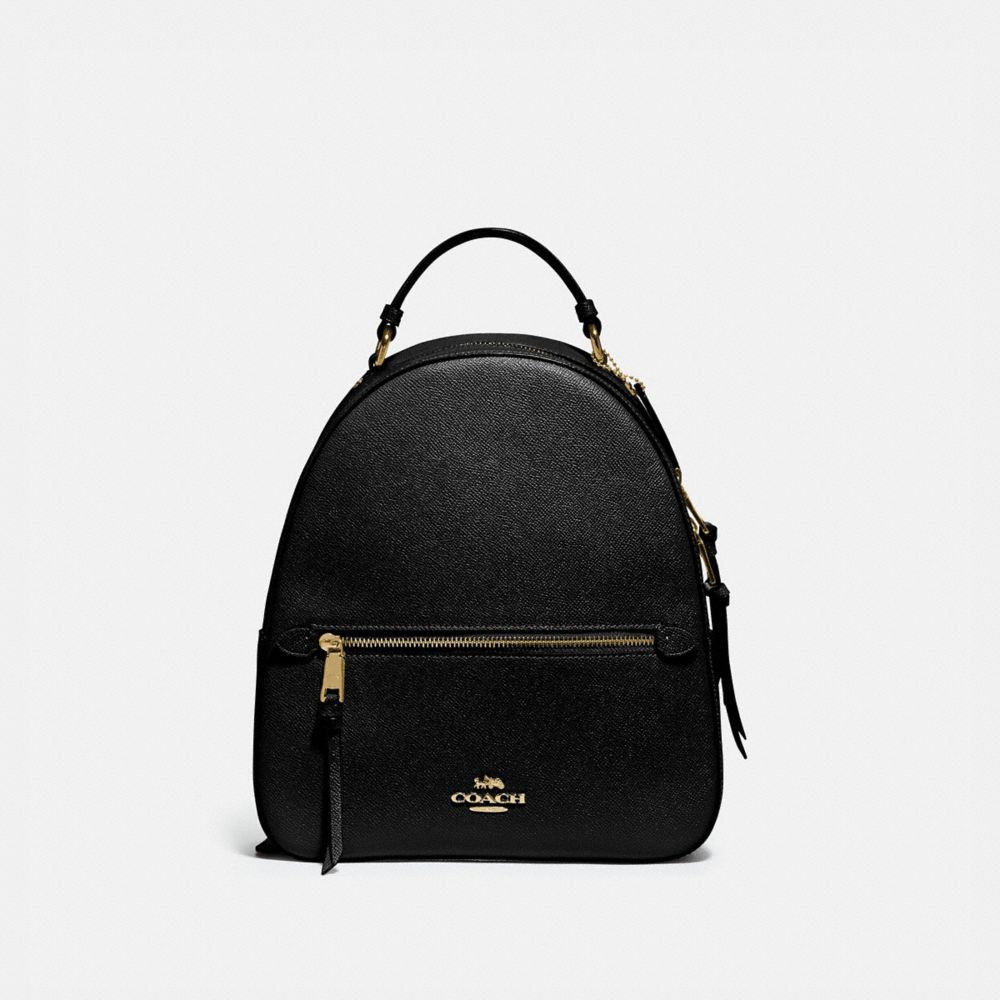 COACH®,JORDYN BACKPACK,Crossgrain Leather,Medium,Gold/Black,Front View