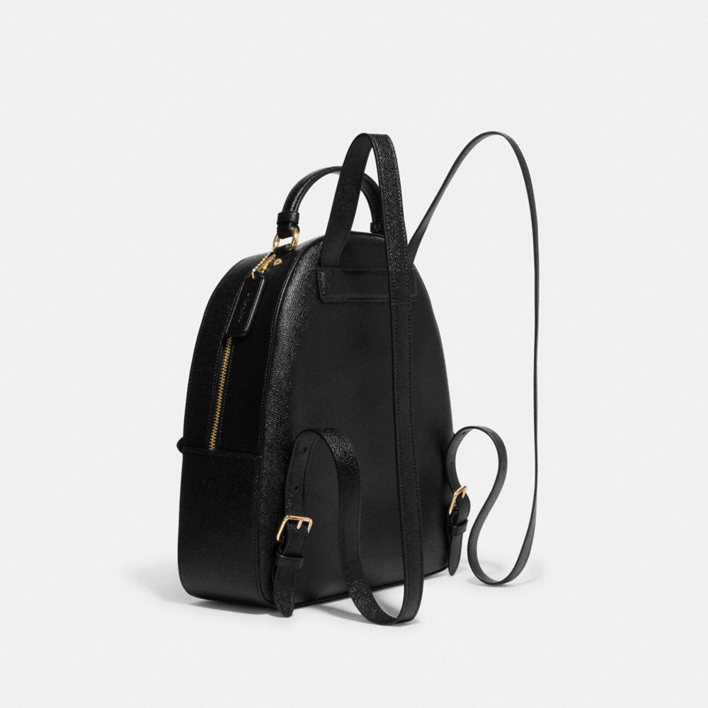 Black Leather-Look Zip Front Mini Backpack