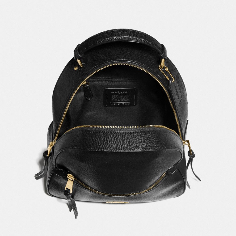 COACH®,JORDYN BACKPACK,Crossgrain Leather,Medium,Gold/Black,Inside View,Top View