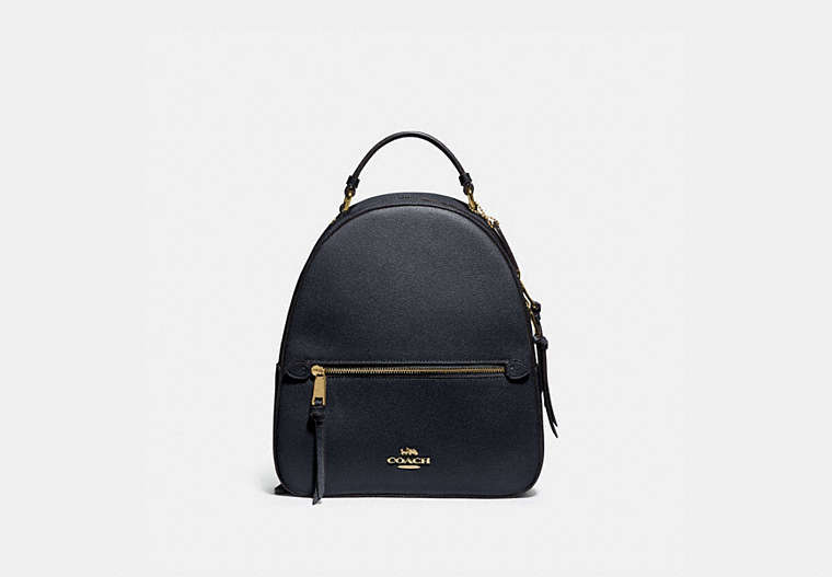 COACH®,JORDYN BACKPACK,Leather,Medium,Gold/Midnight,Front View