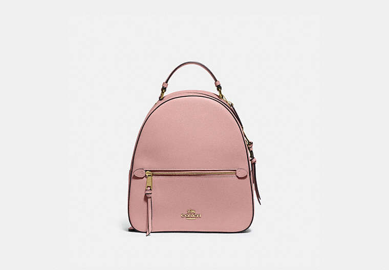 COACH®,JORDYN BACKPACK,Leather,Medium,Gold/Pink Petal,Front View