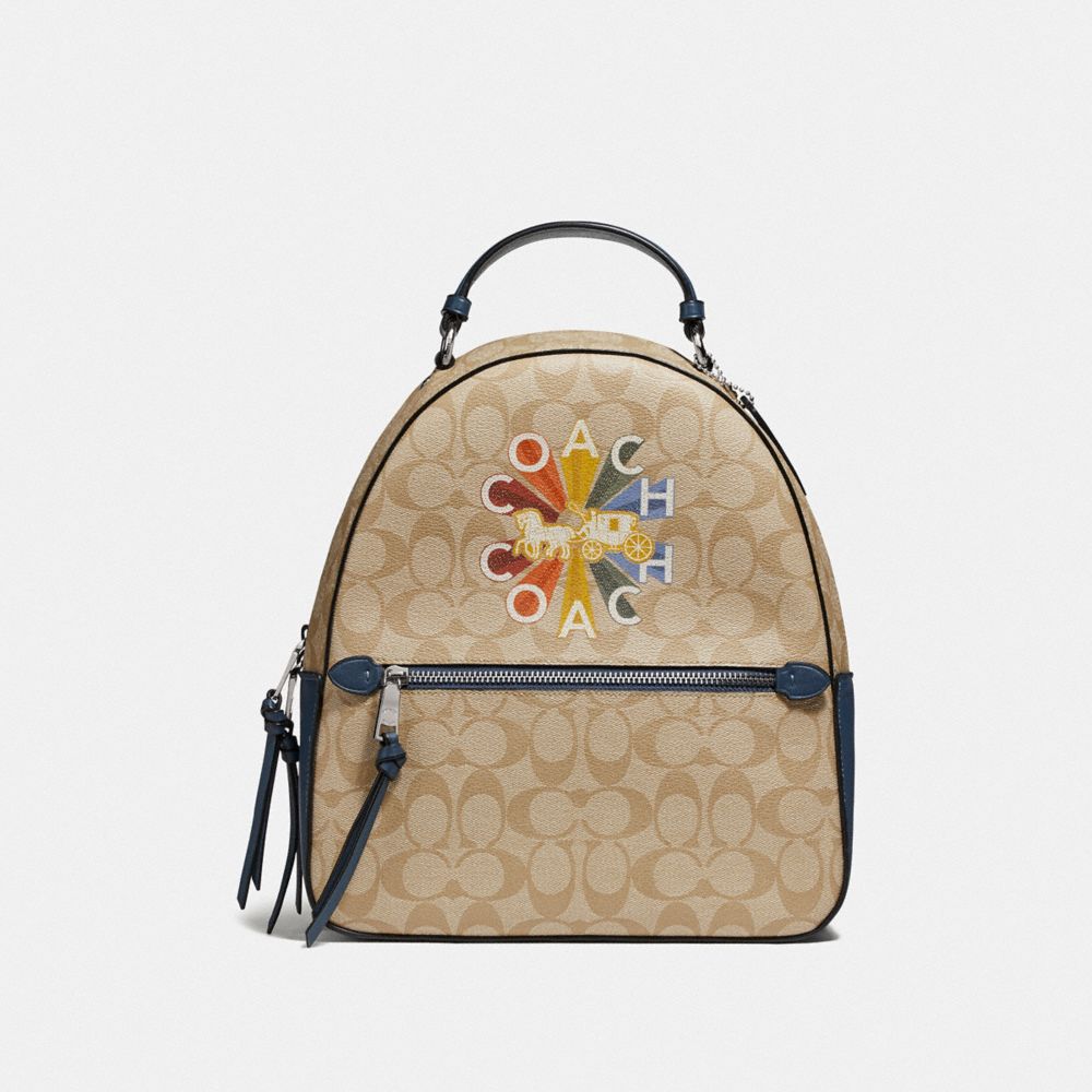 Jordyn Backpack In Signature Canvas With Coach Radial Rainbow