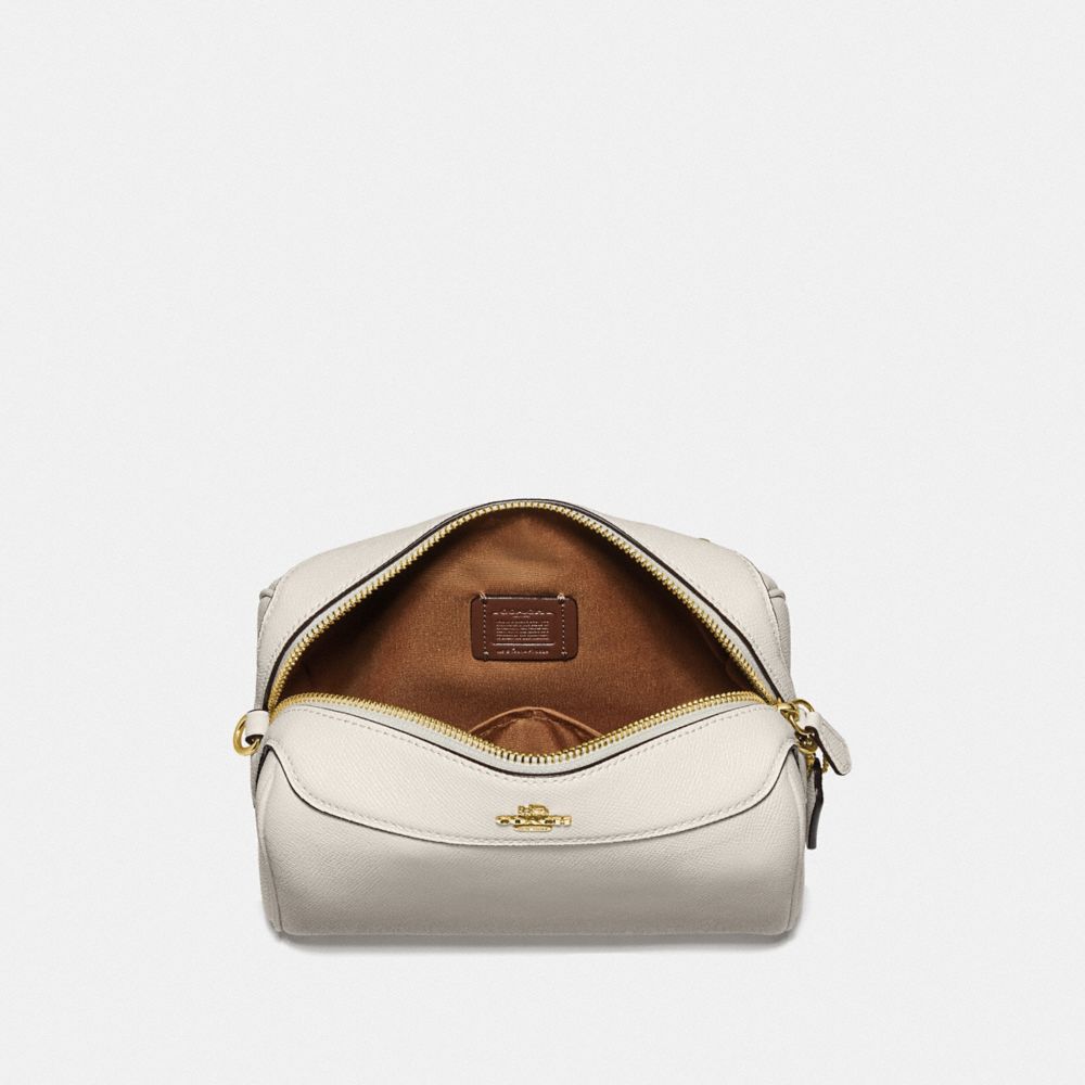 COACH®,BENNETT CROSSBODY,Leather,Small,Gold/Chalk,Inside View,Top View