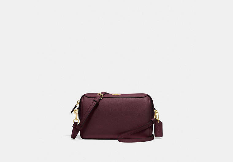 COACH®,BENNETT CROSSBODY,Leather,Small,Gold/Raspberry,Front View