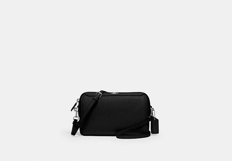 COACH®,BENNETT CROSSBODY,Leather,Small,Silver/Black,Front View