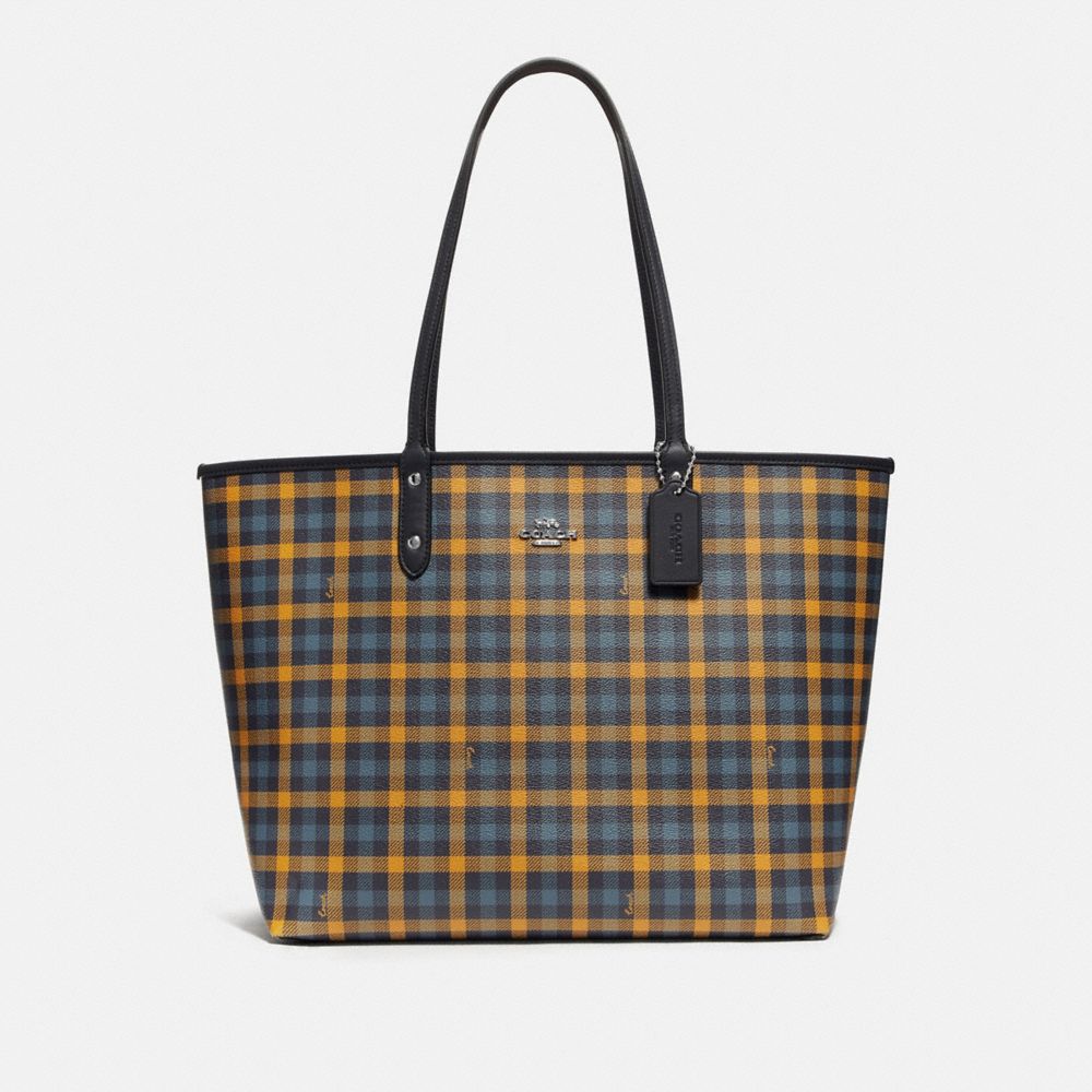 COACH Outlet Reversible City Tote With Gingham Print