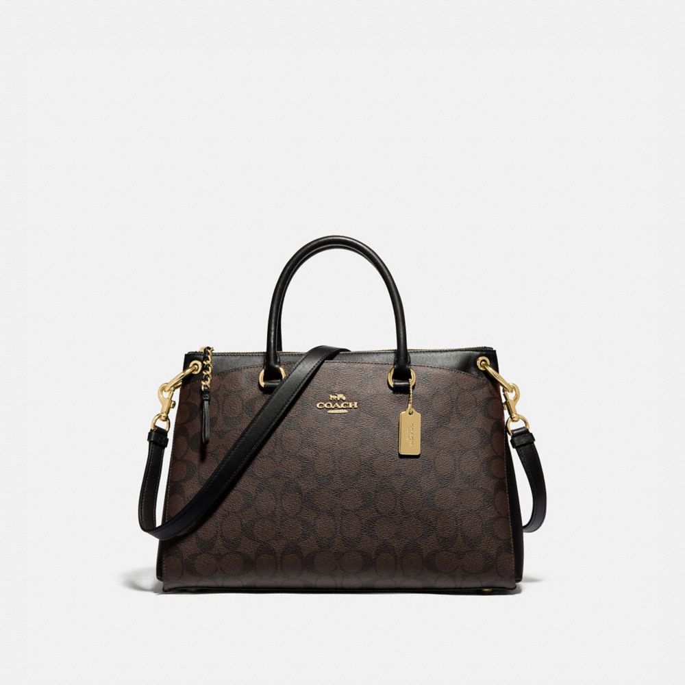 COACH Signature Mia Satchel BrownBlack One Size India