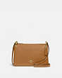 COACH®,MIA CROSSBODY,Leather,Small,Gold/LIGHT SADDLE,Front View