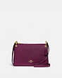 COACH®,MIA CROSSBODY,Leather,Small,Gold/Dark Berry,Front View
