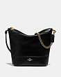 COACH®,SMALL PAXTON DUFFLE,Leather,Medium,Gold/Black,Front View