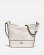 COACH®,SMALL PAXTON DUFFLE,Leather,Medium,Gold/Chalk,Front View