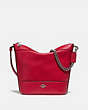 COACH®,SMALL PAXTON DUFFLE,Leather,Medium,Silver/Bright Cardinal,Front View