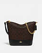 COACH®,SMALL PAXTON DUFFLE IN SIGNATURE CANVAS,Leather,Medium,Gold/Brown Black,Front View