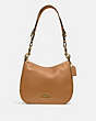 COACH®,JES HOBO,Leather,Large,Gold/LIGHT SADDLE,Front View