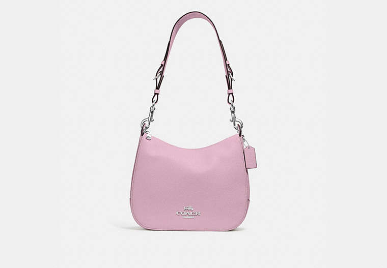 COACH®,JES HOBO,Leather,Large,Silver/LILAC,Front View