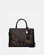 COACH®,ZOE CARRYALL IN SIGNATURE CANVAS WITH TULIP PRINT EMBROIDERY,pvc,Large,Gold/Brown Black Multi,Front View