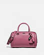 COACH®,ZOE BARREL SATCHEL,Leather,Medium,Gunmetal/Pink Rose,Front View