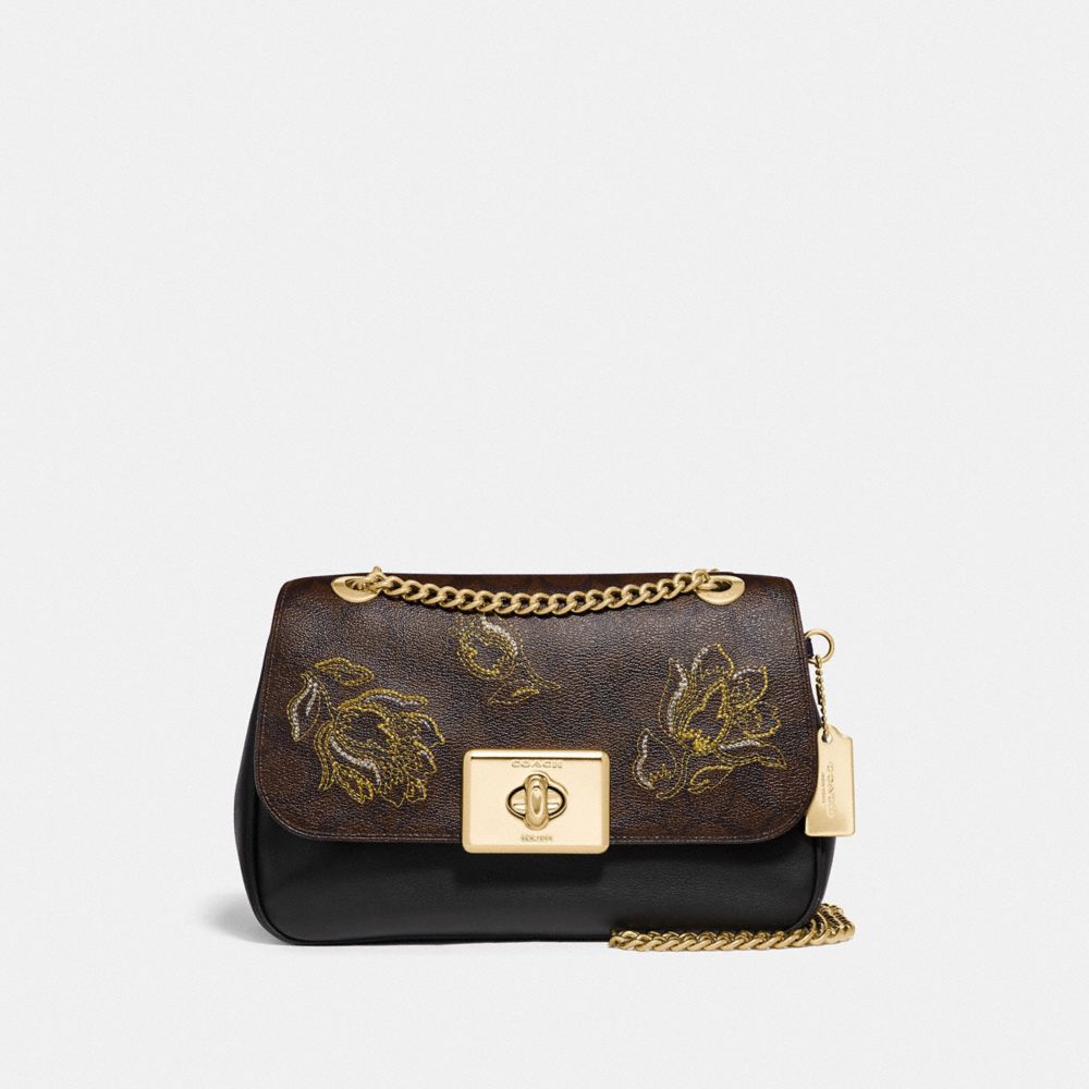 Cassidy Crossbody In Signature Canvas With Tulip Print Embroidery
