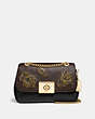 COACH®,CASSIDY CROSSBODY IN SIGNATURE CANVAS WITH TULIP PRINT EMBROIDERY,pvc,Small,Gold/Brown Black Multi,Front View