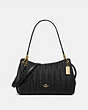 COACH®,SMALL MIA SHOULDER BAG WITH QUILTING,Leather,Medium,Gold/Black,Front View