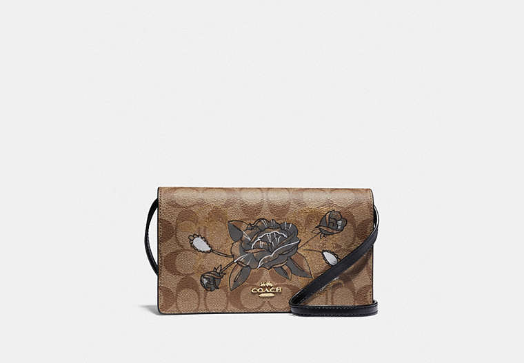 Hayden Foldover Crossbody Clutch In Signature Canvas With Chelsea Animation
