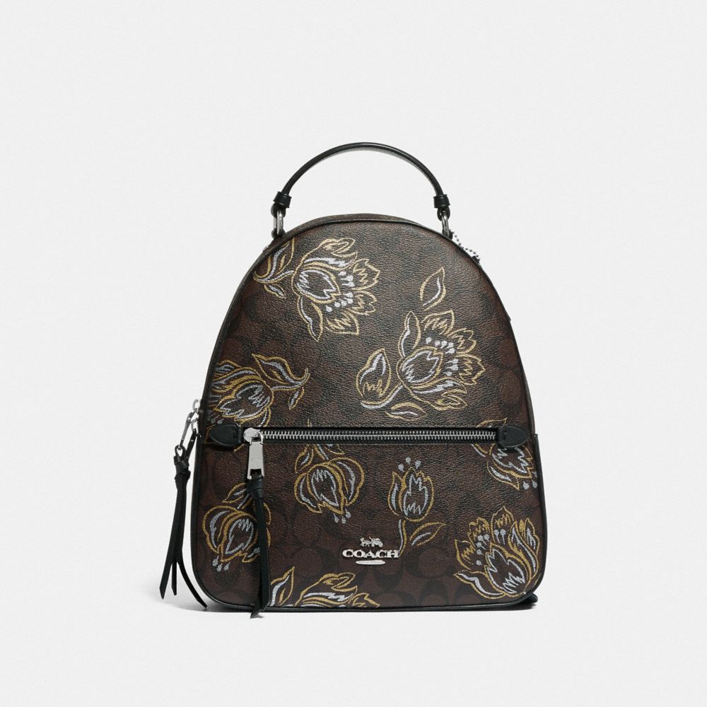 Outlet Jordyn With | Signature In COACH® Print Tulip Backpack Canvas