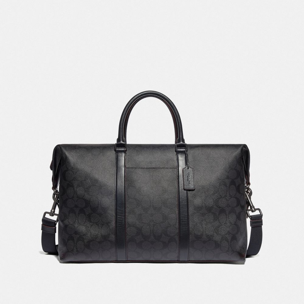 COACH®,SAC TRAIL EN TOILE EXCLUSIVE,Finition Cuivre Noir/Noir/Noir/Rouge Sang De Bœuf,Front View